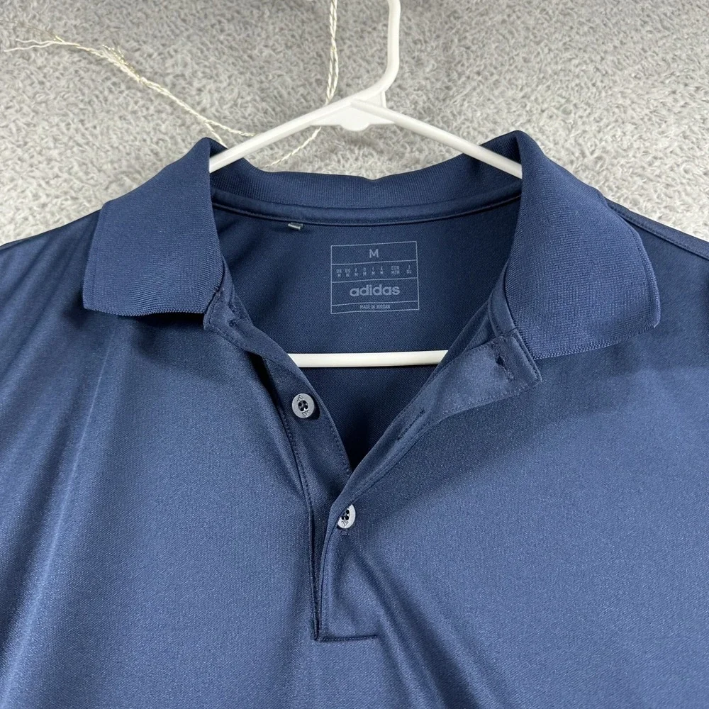 Adidas Performance Polo Shirt Mens Medium Navy Blue‎ Collared Golf Office Work